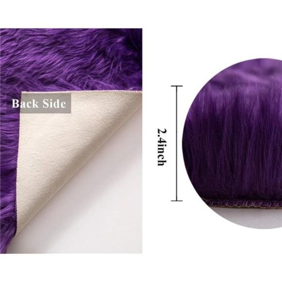 FluffyRug Soft Shaggy FauxFur Area Rug Luxury PlushRectangle Carpet for Bedroom - Picture 2 of 6